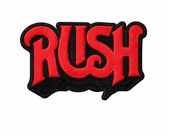 Rush Band Logo Embroidered Patch – Red & Black Rock Music Iron-On/Sew-On Badge