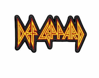 Def Leppard Logo Patch | Yellow Red Rock Embroidered Iron On Biker Jacket Vest Hat