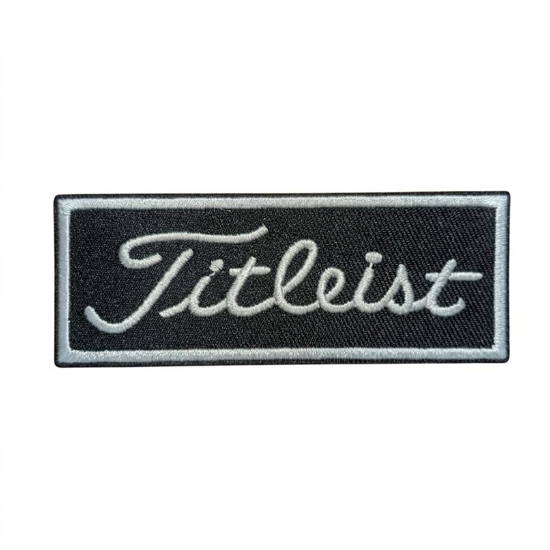Embroidered Script Logo Patch – Black White Iron on Name Applique Badge ...