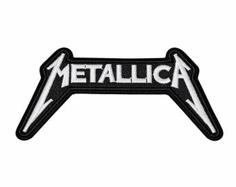 Metallica Logo Embroidered Patch Black White Heavy Metal Badge