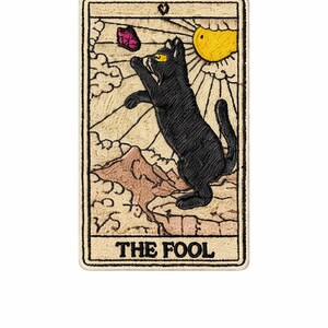 The Fool Tarot Patch Cat Embroidered Mystic Iron On Badge