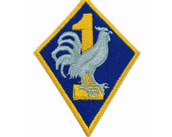 Vintage Rooster Number 1 Embroidered Patch | Farm Animal Iron and Sew On Applique