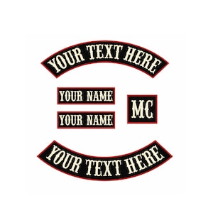 Custom MC Patch Set | Personalized Biker Rocker Patches | Motorcycle Club Back Patches