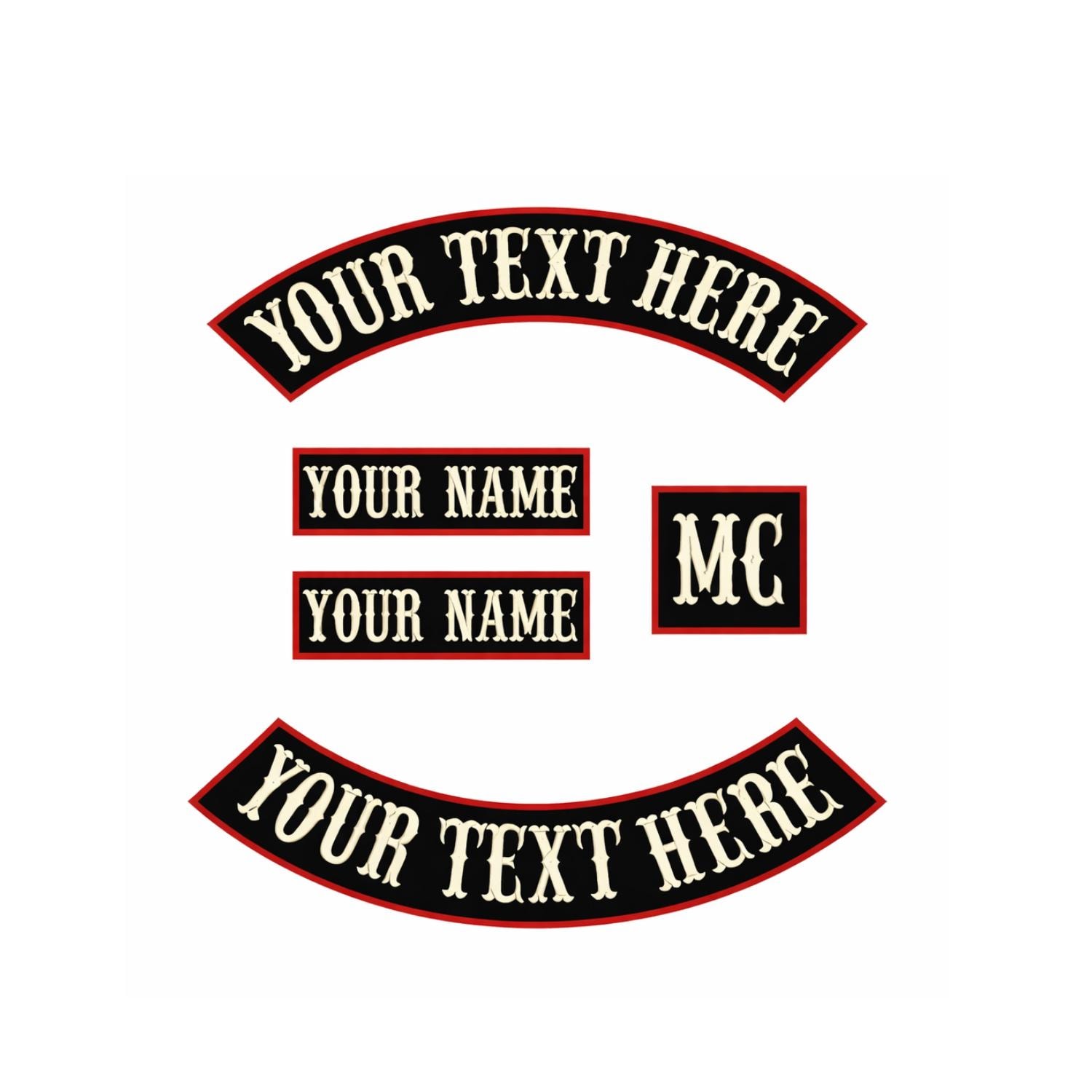Motorcycle Club Back Patches Custom MC Patch Set | Personalized Biker Rocker Patches | Motorcycle ...