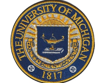 University of Michigan Embroidered Seal Patch | Iron and Sew On Velcro Backpack Hat