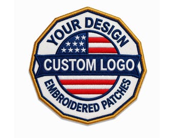 Custom Logo Patch Embroidered | American Flag Patches | Custom Badge | Iron & Sew On