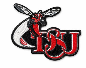 DSU Hornet Mascot Patch | Embroidered Iron and Sew On College Apparel Accessory