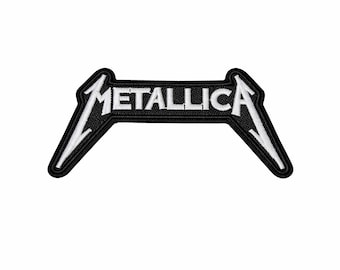 Metallica Logo Embroidered Patch – Iron-On / Sew-On Rock Band Badge, Black & White Metal Patch
