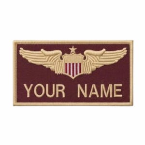 Broderad pilotlapp | Personligt namnmärke | Militär lapp