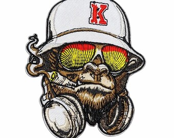 Gorilla DJ Embroidered Patch | Hip-Hop Streetwear Art (Iron-On / Sew-On)