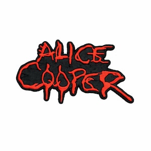 Alice Cooper Embroidered Patch – Red Logo Rock Band Iron-On Sew-On Patch Gothic Punk Badge