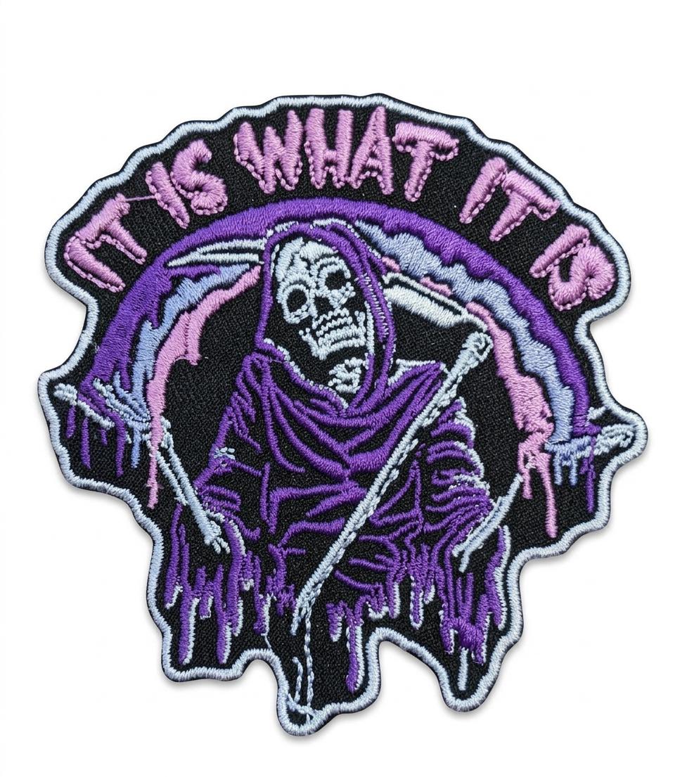 Grim Reaper Patch Gothic Skeleton Embroidered Iron on Sew on Applique ...