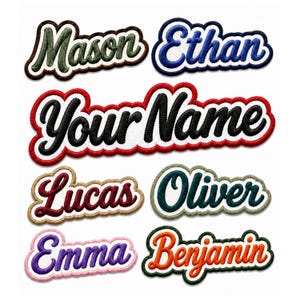 Custom Embroidered Name Patch | Script Lettering Appliqué for Jackets, Bags