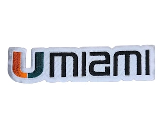 Miami Embroidered Patch | College Style Varsity Letter (Iron and Sew On)