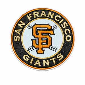 San Francisco Baseball Patch Orange Black Embroidered Iron On Badge