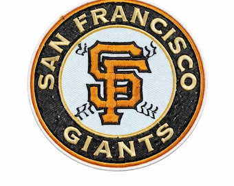 San Francisco Baseball Patch Orange Black Embroidered Iron On Badge