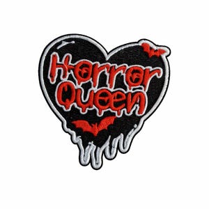 Horror Queen Heart Patch Gothic Drip | Halloween Embroidered Patch | Jacket Hat Patches