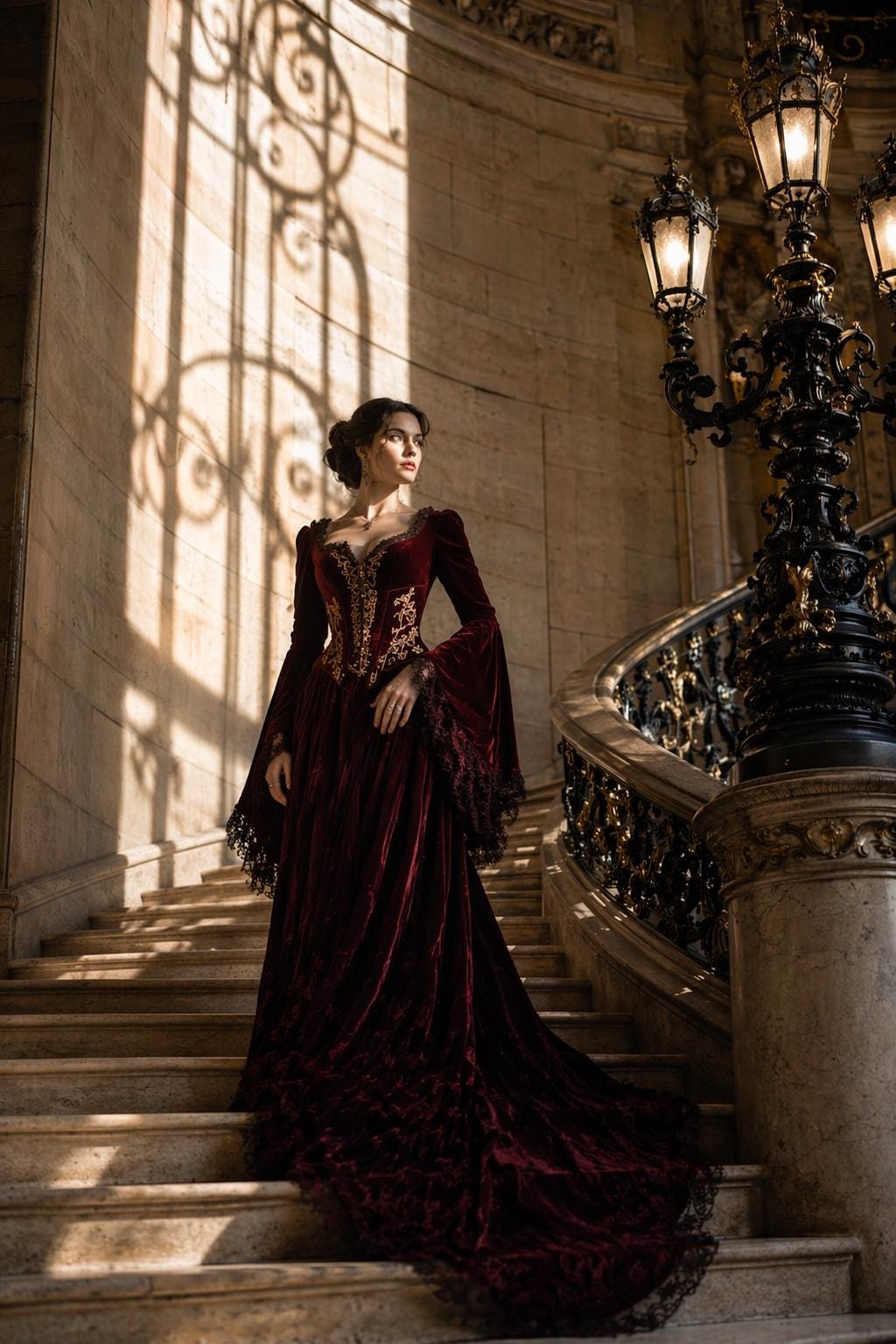 burgundy gothic dress Women's Velvet Corset Gown The delicate lace fabric Size 8 Dresses black dress outfit or Color:WHITE / NAVY