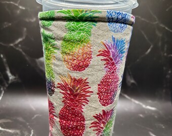 Large Rainbow Pineapples Insulated Cup Sleeve