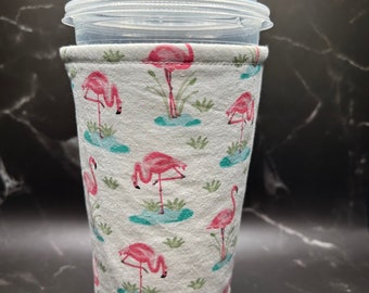 Large Pink Flamingo Insulated Cup Sleeve