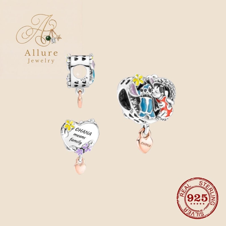 Sterlingzilveren Disney Stitch-bedel voor armband, ketting en sleutelhanger afbeelding 5