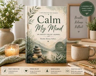Anxiety Relief Journal | Calm Mind Guided Workbook | Overthinking Journal for Women | Mental Health Journal | Digital Download PDF