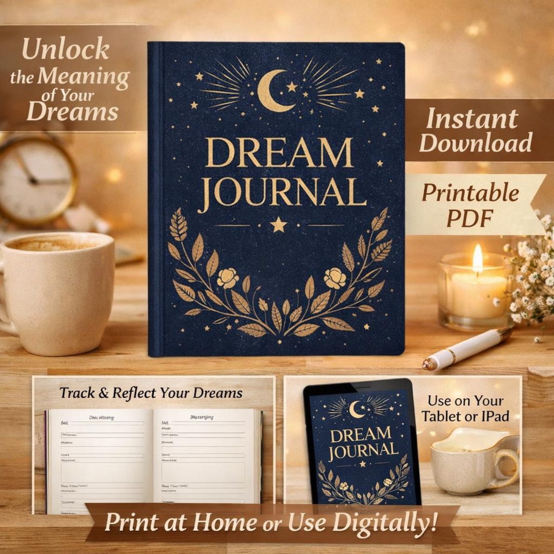 Dream Journal Printable PDF, Sleep Tracker & Dream Diary, Spiritual Journal, Self Care Workbook ...