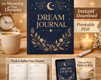 Dream Journal Printable PDF, Sleep Tracker, Spiritual Diary (Instant Download)