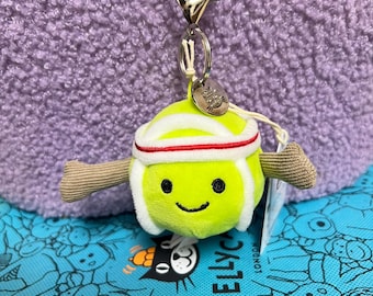 EN OFERTA - Llavero con colgante de pelota de tenis Jellycat Amuseables, peluche, regalo adorable, nuevo con etiquetas