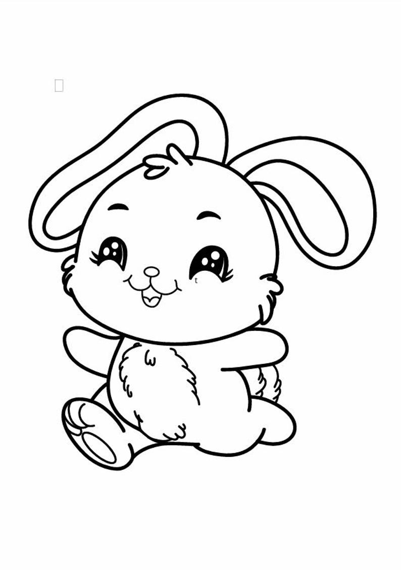Easter Bunny Coloring Pages Printable PDF for Kids, 5 Cute Design - Etsy