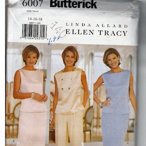 Top, Skirt, Pants Misses/Petite Size 14, 16, 18 / Original Butterick Easy uncut Sewing Pattern 6007