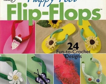Happy Feet Flip Flops Crochet Pattern Book American School of Needlework 1379