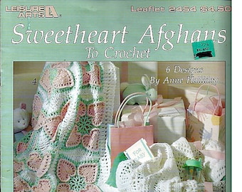 Sweetheart Afghans to Crochet Pattern Book  Leisure Arts 2454