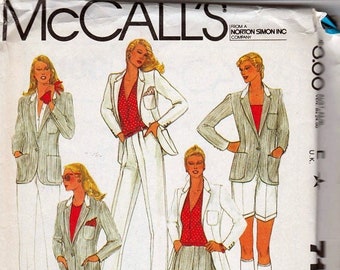 Misses Jacket, skirt, pants or shorts Size 10 / Original McCall's uncut Sewing Pattern 7108
