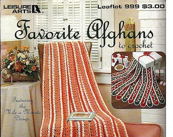 Favorite Afghans to Crochet Pattern Book Leisure Arts 999