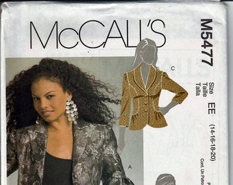 Misses lined jackets Size 14-20 / Original McCall's uncut Sewing Pattern M5477