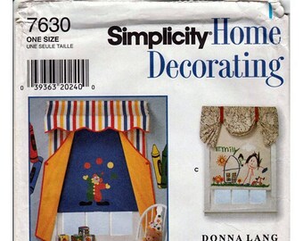 Valances and shades / Original Simplicity Home Decorating Uncut Sewing Pattern 7630