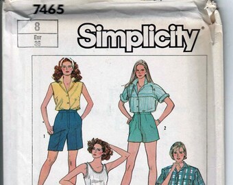 Shorts in Three Lengths Misses Size 8 / Original Simplicity Uncut Sewing Pattern 7465