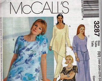 Womens tops, pullon bias skirt and pants Size 18W-42 / Original McCall's uncut Sewing Pattern 3287