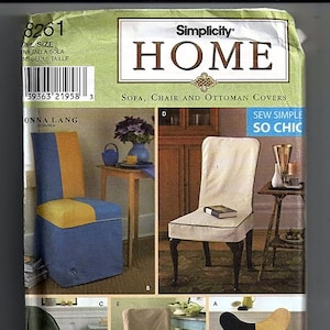 Chair Covers / Original Simplicity Home uncut Sewing Pattern 8261