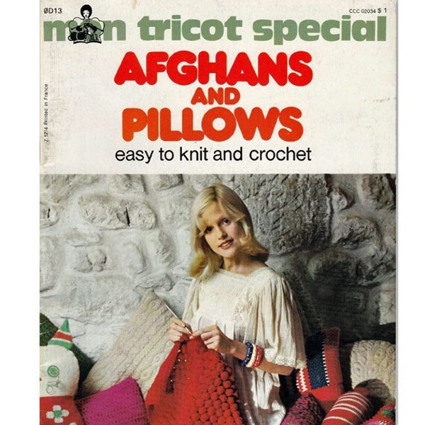 Mon Tricot Special  Afghans and Pillows Easy to Knit and crochet Pattern Book  CCC 02034