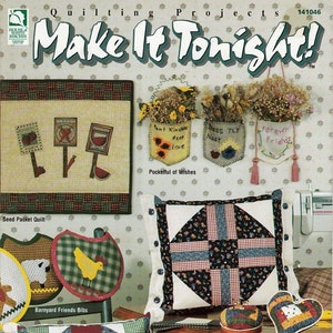 May include: A magazine cover with the title "Make It Tonight!" featuring 15 quick-to-stitch quilting projects. The cover shows a variety of quilted items, including pillows, pincushions, and bibs.