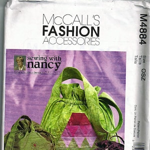 Drawstring bags / Original McCall&#39;s Fashion Accessories Uncut Sewing Pattern M4884