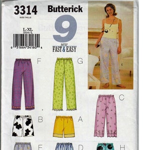 Misses Top, Shorts and Pants Sizes L, XL / Original Butterick uncut Sewing Pattern 3314