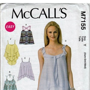 pullover tops Size Xsm, Sml, Med / Original McCalls uncut Sewing Pattern M7155