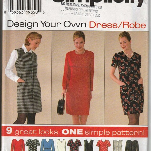 Design Your own Dress and Robe Misses Size 14, 16, 18 / Original Simplicity uncut Sewing Pattern 7314