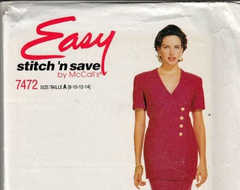 Top and Skirt Misses Size 8 TO 14 / Original McCall's uncut Sewing Pattern 7472