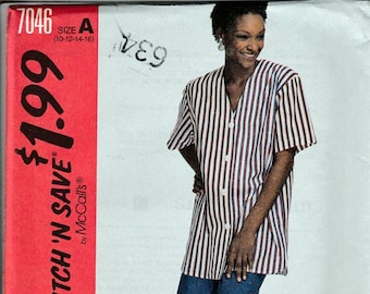 Top and Shorts Misses Size 10, 12, 14, 16 / Original McCall's Easy Stitch N Save uncut Sewing Pattern 7046