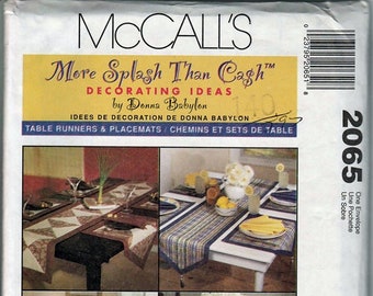 Table Runners and Placemats / Original McCall's Home Decorating Uncut Sewing Pattern 2065