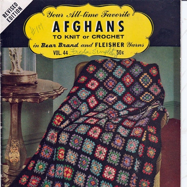 Your All Time Favorite Afghans to Knit and Crochet Pattern Book Bernhard Ulmann co Vol 444